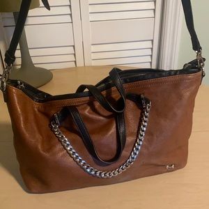 Halston leather satchel